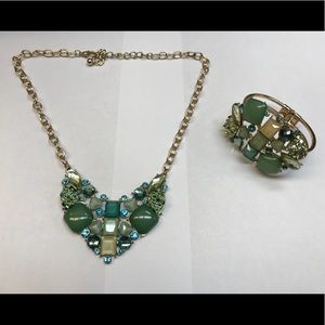 Jeweled necklace and bracelet